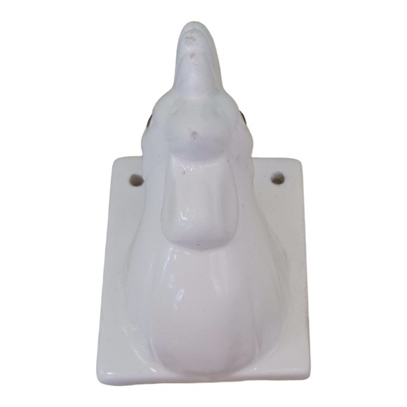 Vintage Ceramic Rooster Chicken Head Towel Apron Holder Wall Mount Farmhouse Set - Picture 16 of 16